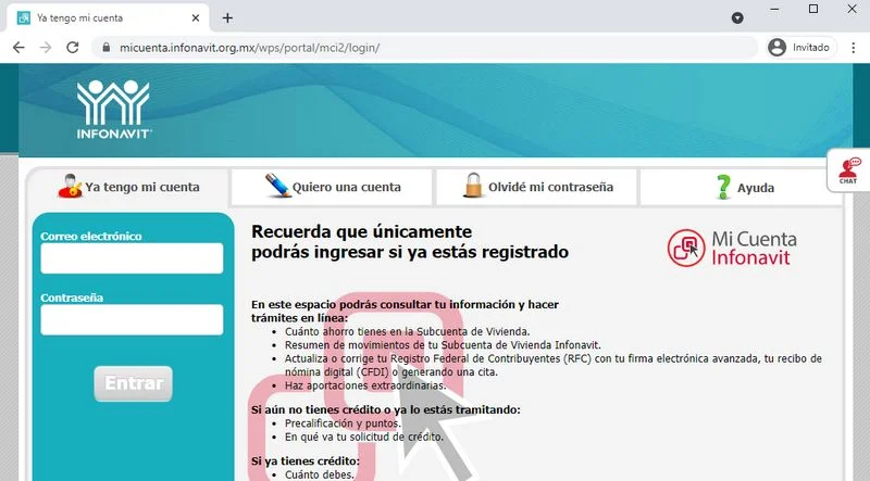 01. Entra en Micuenta Infonavit